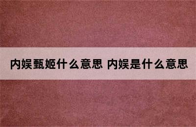 内娱甄姬什么意思 内娱是什么意思